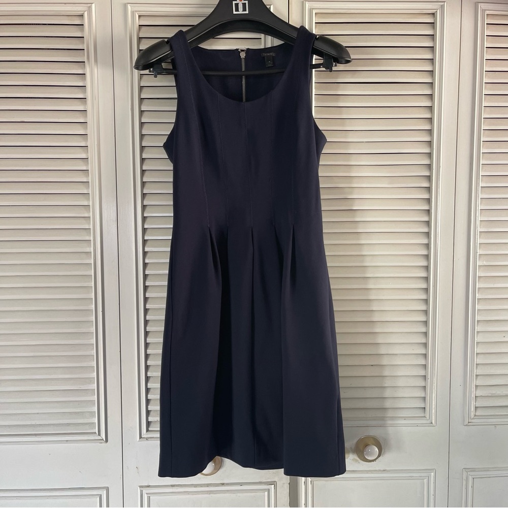 J. Crew Pleated Dress Women’s Size 4 Navy Blue